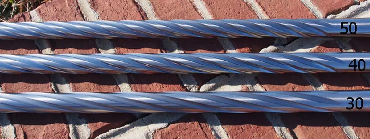 Three spiral fluted barrels at 30, 40 and 50 degree twist rates